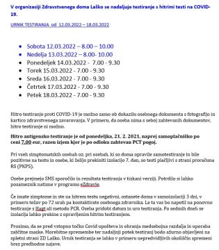 Testiranje in cepljenje covid-19 v ZD Laško